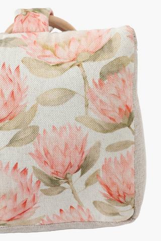 Printed Handbag Protea Doorstop, 17.5x9x17.5cm