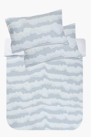 Sof Touch Jacquard Muslin Coastal Wave Duvet Cover Set