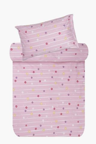 Kenya Floral Stripe Cotton Duvet Cover Set