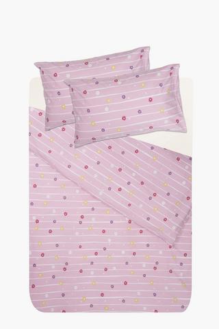 Kenya Floral Stripe Cotton Duvet Cover Set