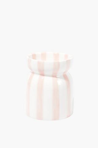Stripe Ceramic Waxfill Candle, 8x12cm