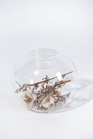 Daisy Glass Tealight Holder, 8x10cm