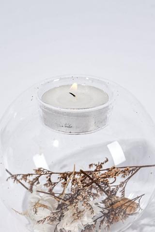 Daisy Glass Tealight Holder, 8x10cm