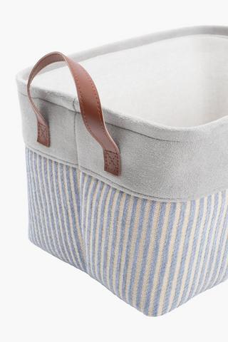 Stripe Fabric Utility Basket Large
