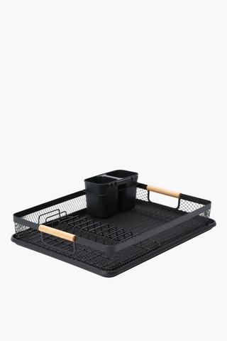 Mesh And Bamboo Dish Rack