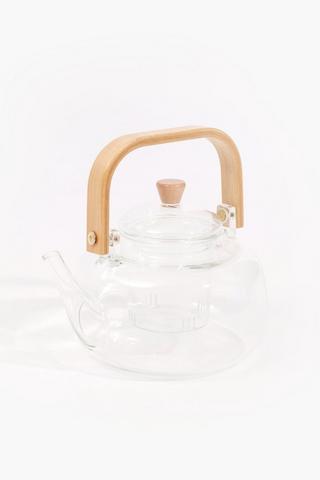 Glass And Wood Teapot,1l