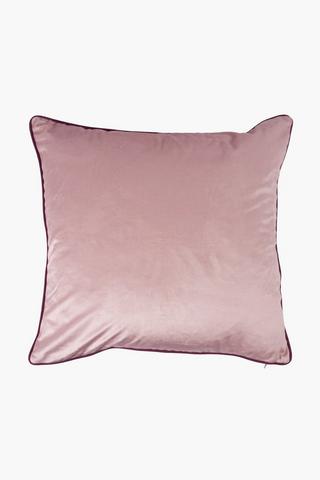 Velvet Piped Scatter Cushion, 50x50cm