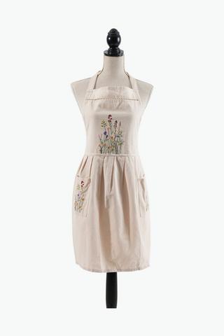 Embroidered Floral Apron