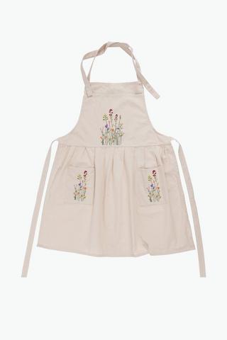 Embroidered Floral Apron