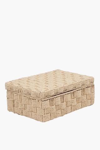 Paper Straw Checkered Storage Box Large