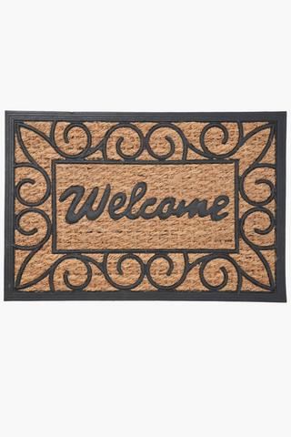 Coir Rubber Welcome Doormat, 40x60cm