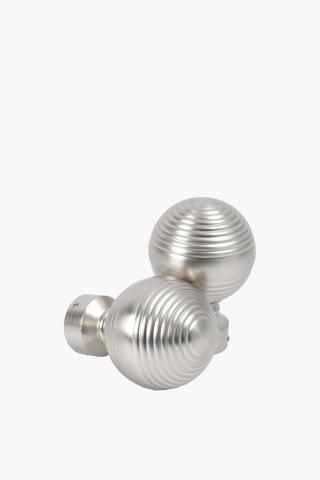 2 Pack Brushed Ribbed Finial, 25mm