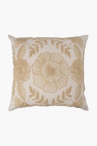 Textured Rowan Floral Scatter Cushion, 60x60cm