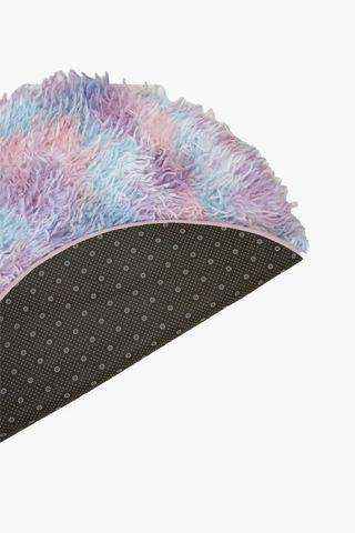 Faux Feather Cotton Ombre Round Rug, 90cm