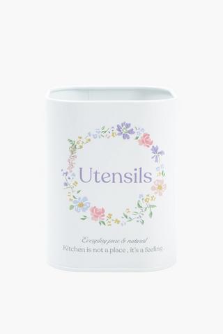 Country Floral Utensil Holder