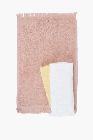 3 Piece Polycotton Fringe Guest Towel Pack