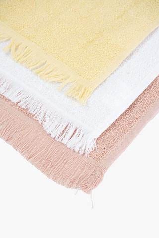 3 Piece Polycotton Fringe Guest Towel Pack