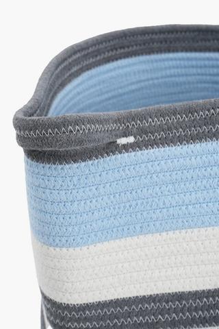 Woven Stripe Laundry Basket
