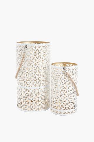 Punched Metal Lantern, 20x38.5cm