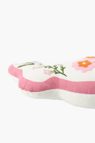 Embroidered Shaped Bunny Novelty Cushion, 28cm