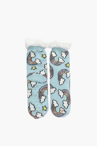 Sherpa Rainbow Anti Slip Sock