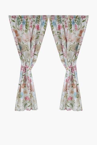 2 Pack Taped Cafe Floral Curtain, 110x120cm