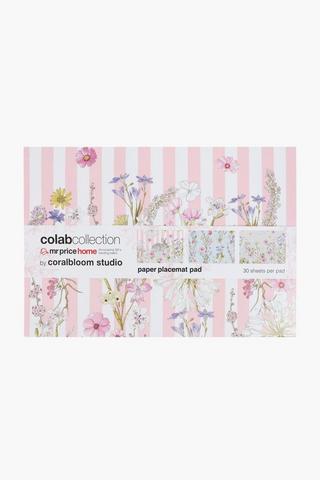 Colab Coralbloom  Paper Placemat Pad