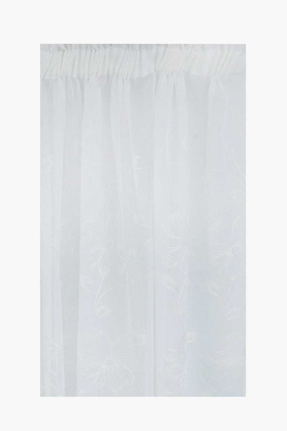 Taped Sheer Embroidered Maggie Curtain, 230x218cm