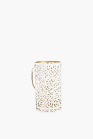 Punched Metal Lantern, 15x27cm