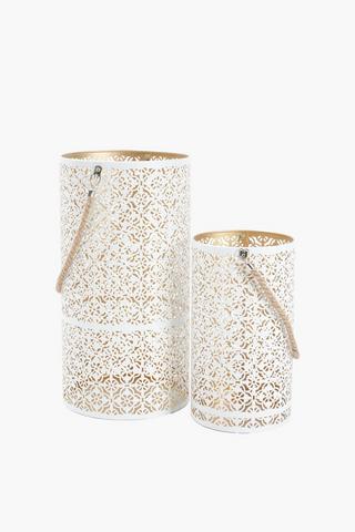 Punched Metal Lantern, 15x27cm