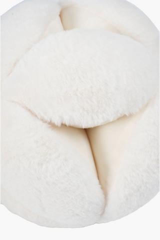 Faux Fur Flower Ball 28cm