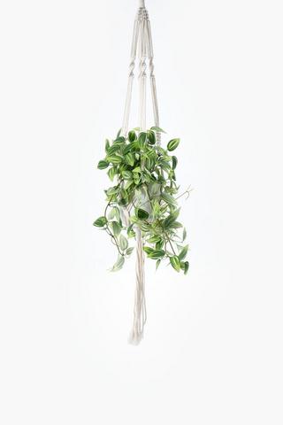 Hanging Macrame Leaf Planter, 12x92cm