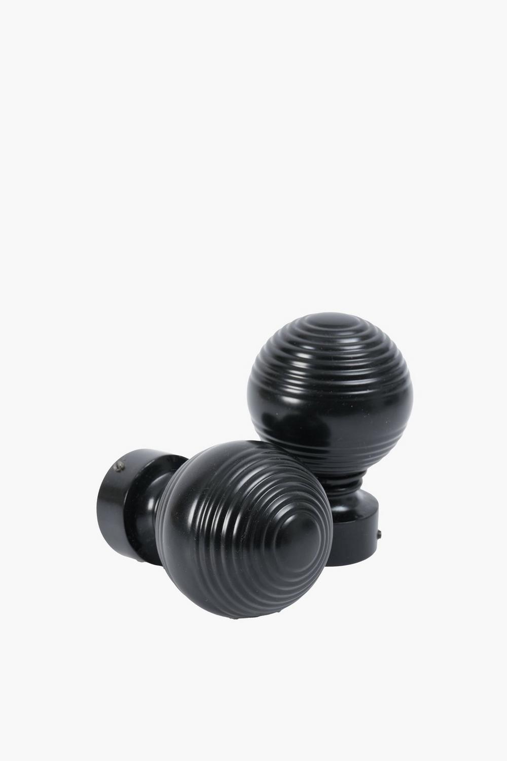 2 Pack Satin Ribbed Finials 25mm