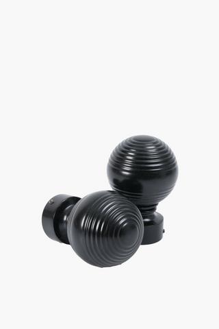 2 Pack Satin Ribbed Finials 25mm