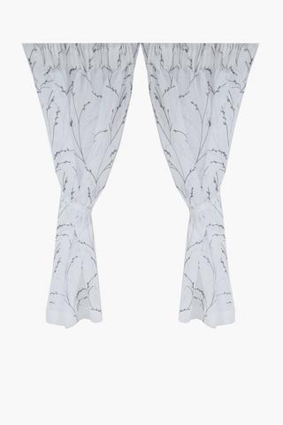 2 Pack Embroidered Daisy Cafe Curtain 110x120cm