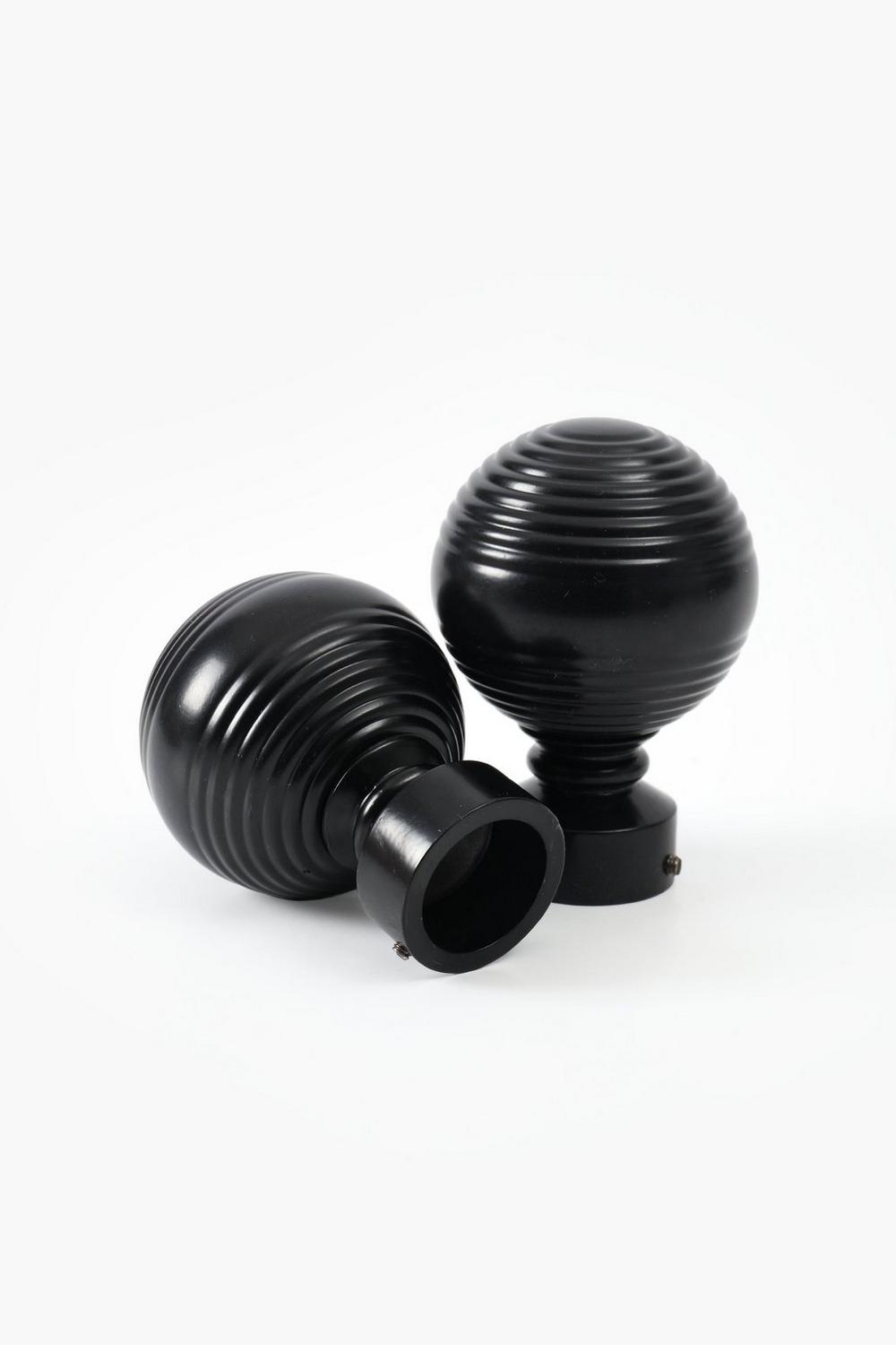 2 Pack Satin Ribbed Finials 35mm