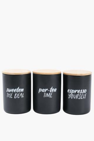 Set Of 3 Matte Canisters