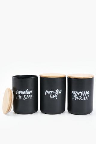 Set Of 3 Matte Canisters