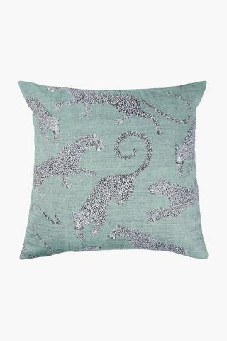 Jacquard Leopard Scatter Cushion, 60x60cm