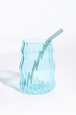 Curvey Ribbed Sippy Glass