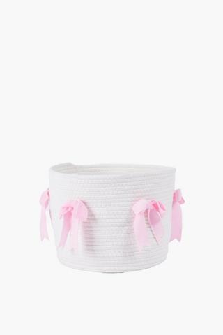 Rope Utility Basket With Bows