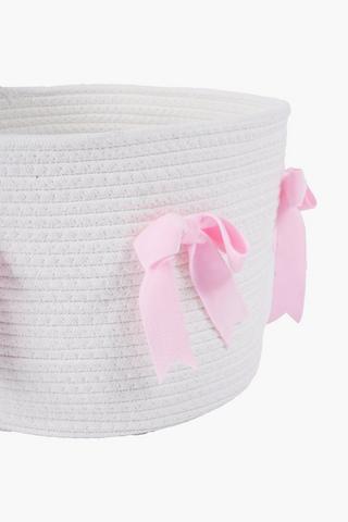Rope Utility Basket With Bows