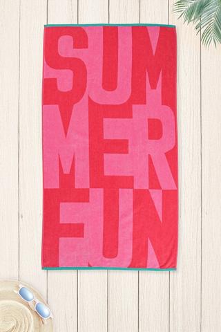 Cotton Jacquard Summer Fun Beach Towel, 70x140cm