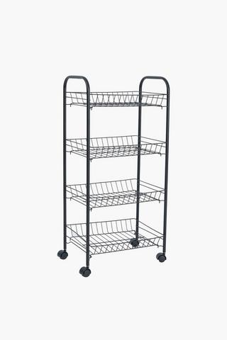 4 Tier Vegetable Chrome Rack With Wheels