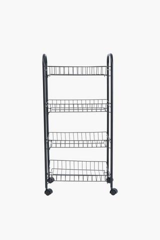 4 Tier Vegetable Chrome Rack With Wheels