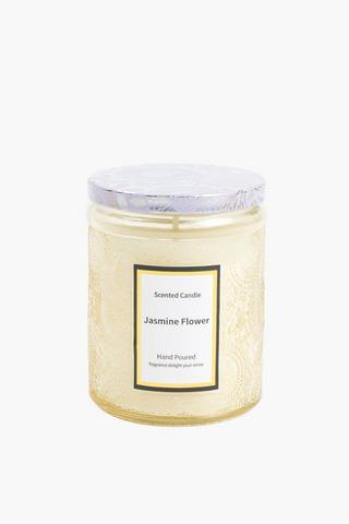 Mandala Lid Jasmine Flower Candle, 310g
