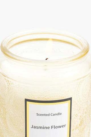 Mandala Lid Jasmine Flower Candle, 310g