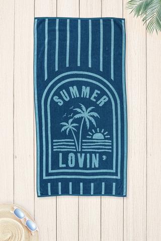 Cotton Jacquard Summer Lovin Beach Towel, 70x140cm