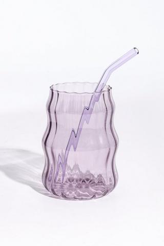 Curvey Ribbed Sippy Glass