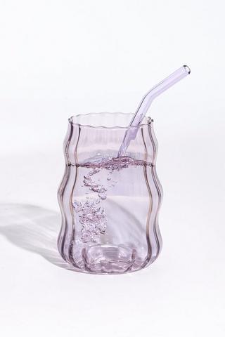 Curvey Ribbed Sippy Glass